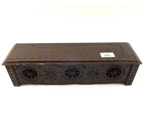 A carved Oak jewel casket containing watches and trinket boxes