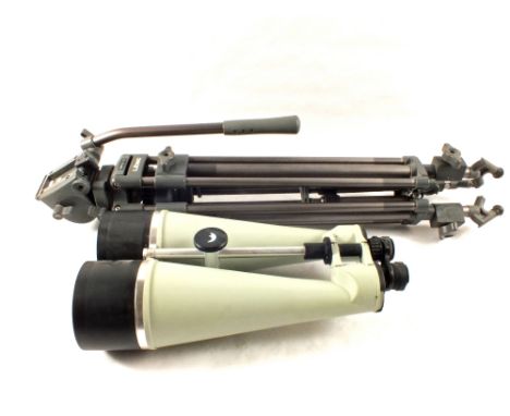 An optical hardware 22 x 100 astronomical binoculars on tripod (light chips to eyepiece)