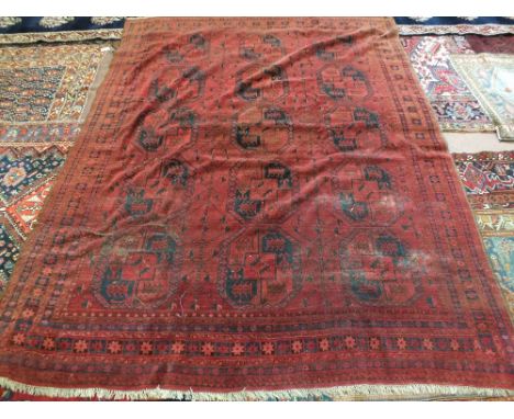 A vintage Afghan handmade carpet, 120" x 96"
