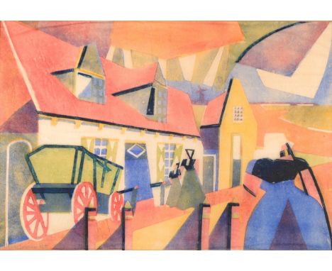 Edith Lawrence (1890-1973) ''Holland''  Signed and numbered 3/50 in pencil, linocut, 22.5cm by 32.5cm  Provenance: From the E