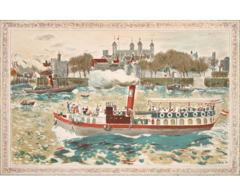 Edwin La Dell (1914-1970) ''The Tower of London'' Lithograph, printed at The Baynard Press for School Prints Ltd., London, 49