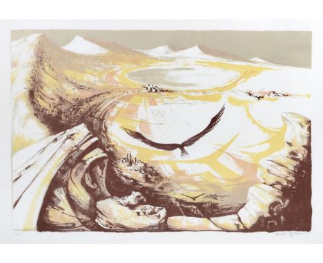 Michael Ayrton (1921-1975) ''Eagle Landscape'' Signed and numbered 24/50, lithograph, 53cm by 72.5cm Provenance: Boar Lane Ga