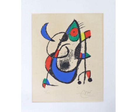 Miró, Joan (1893 Montroig - Mallorca 1983) Ohne Titel - aus "Joan Miro - der Lithograph II". Farblithorgaphie/Arches (gebräun