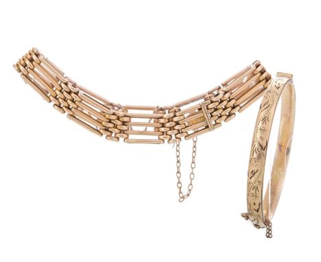 the gate bracelet 18.7g, along with a 9CT metal core baby bangleQty: 2