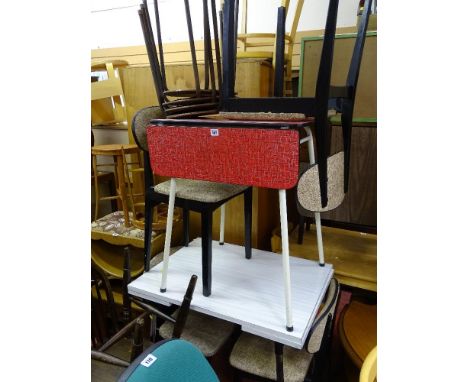 Parcel of vintage formica topped tables, chairs, stools etc
