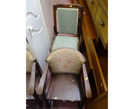 Pair of vintage small chairs with tapestry upholstered backs