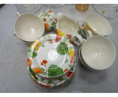 Parcel of Poole 'Nasturtium' teaware
