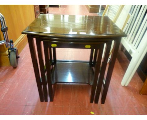Set of three vintage mahogany side tables