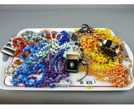 Quantity of costume jewellery including a silver ring with Wedgwood black Jasperware inset