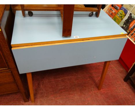 Vintage blue formica topped kitchen table