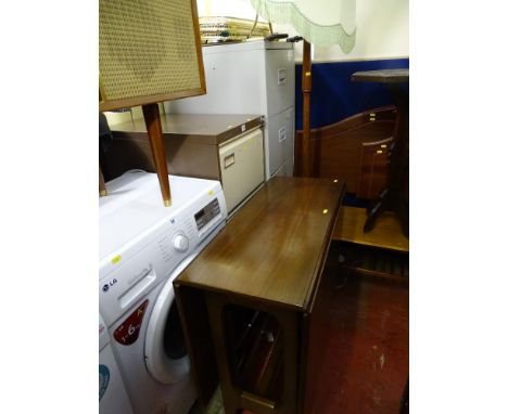 Twin flap gate leg mid Century dining table and a standard lamp E/T