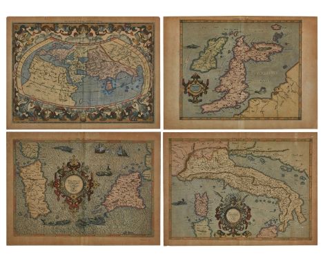 4 Kolorierte KupferstichkartenGerard Mercator 1512 Rupelmonde - 1594 Duisburg "Universalis Tabula luxta Ptolemaeum / Europa I