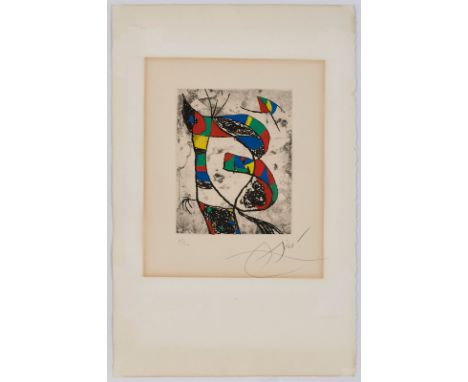 Aquatinta Joan Miró1893 Barcelona - 1983 Palma "Bl. 3 aus -Les Saltimbanques-" u. re. sign. Miro Exemplar 8/30, 19,7 x 15,5 c