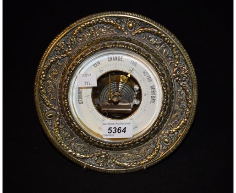 A 19th century gilt brass cased holosteric barometer
