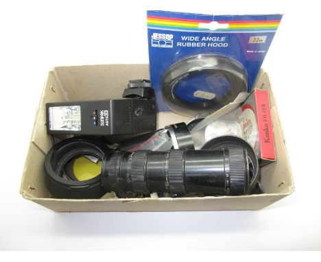 Camera Accessories, flash, hoods, filters, right angle bracket, etc.