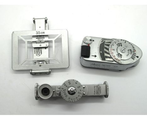 Leitz Frame Viewfinder, light metre and range finder.