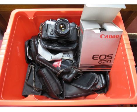 Caonon EOS 620 Camera Boxed, Pentax Chinon, Canon Auto 2001, Canon MC10, Nikon RFZ, Agfa, Canon 105, Olympus zoom 80, Yashica