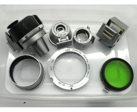 Leitz Leica View Finder, Leitz 13.5cm Viewfinder, lens adapter, filter, etc. 