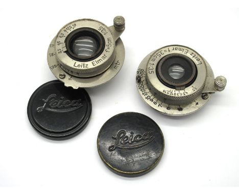 Leitz Elmar f=5cm 1:3,5 Lens, with Leica Cap, Leitz elamr f=3,5cm 1:3,5 Lens with Leica Cap. (2)