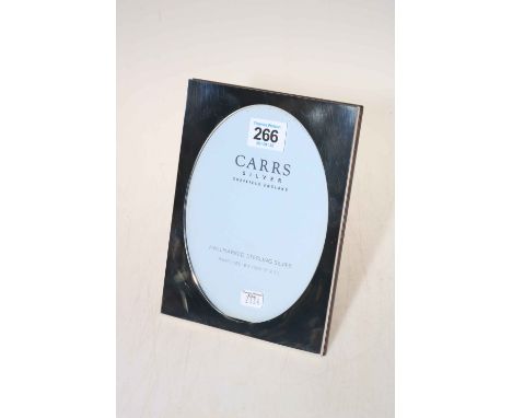 Carrs of Sheffield silver easel photograph frame, 19.5cm by 14.5cm, with box.