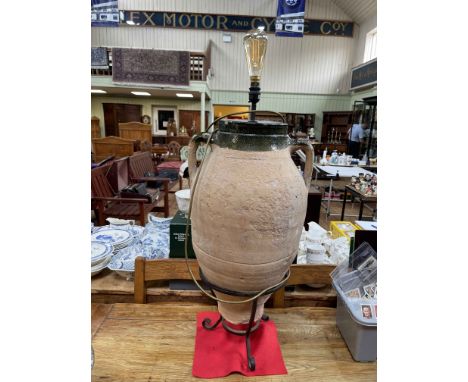 Amphora (Greek) vase made into a lamp, 73cm high (rim to base).
