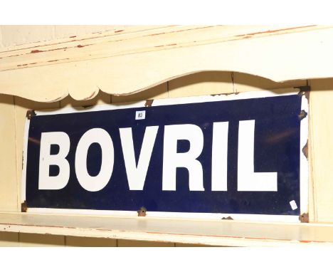 Vintage Enamel Bovril sign, 92cm by 31cm.