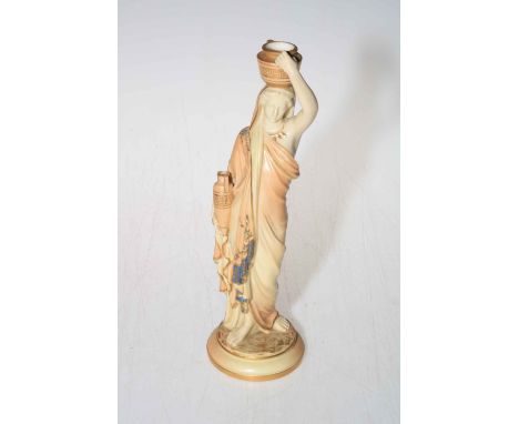 Royal Worcester Grecian maiden water carrier, mark with date code for 1908, 24cm.