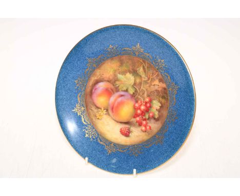 Royal Worcester fruit painted plate, signed R. Sebright, mark with date code for 1931, 23.5cm diameter.