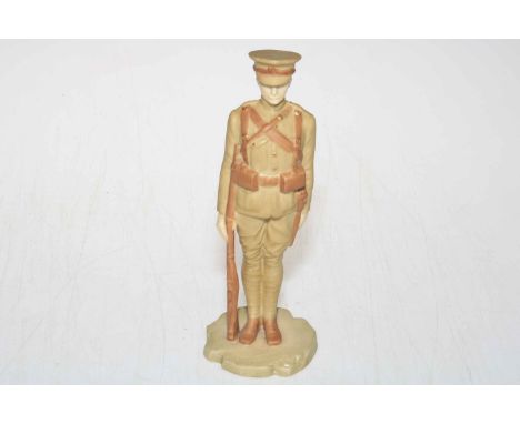 Royal Worcester 1st World War military figure, mark with number 2588 and date code for 1914, 18cm.