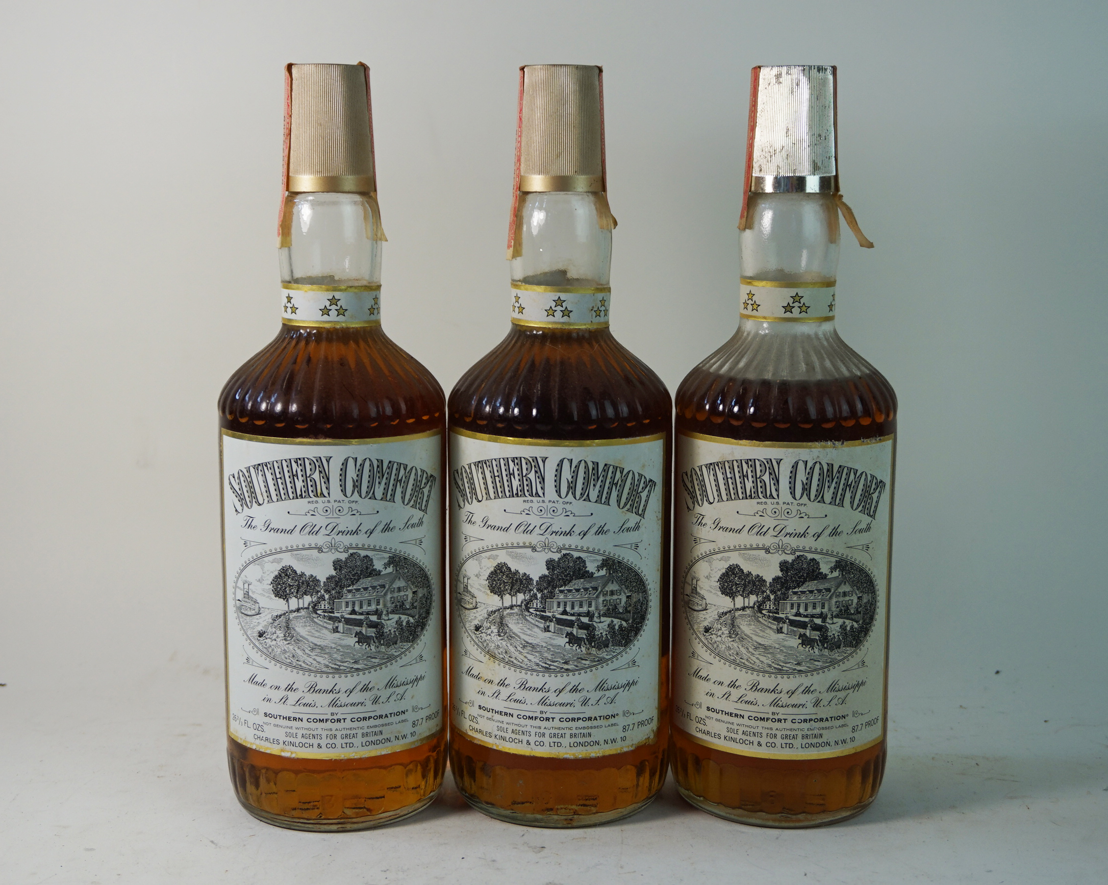 3 Bottles Original Southern Comfort Liquor From 1970 S 87 7 Proof