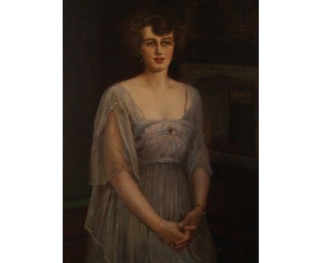 Arthur Meade (British, 1863-1948) - 'A portrait of Cecily Lindsay'Oil on canvas, signed, written verso 'Cecily Lindsay younge