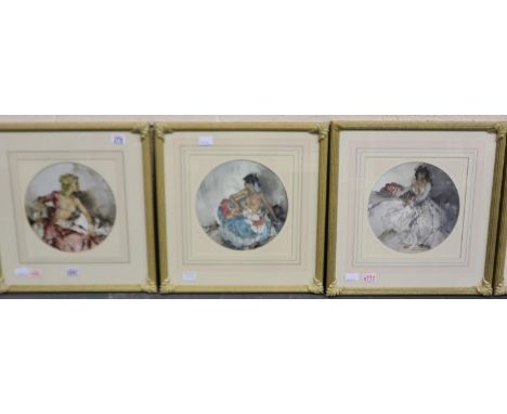 Sir William Russell Flint (1880-1969): a set of six limited edition prints, each 50 x 50 cm. Not numbered, some have printed 
