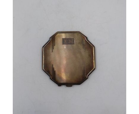 Sterling silver ladies compact, Art Deco in design, dates to 1951. UK P&amp;P Group 1 (£16+VAT for the first lot and £2+VAT f