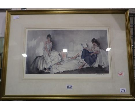 Sir William Russell Flint (1880-1969): artist signed colour lithograph, 87 x 62 cm. Not available for in-house P&amp;P