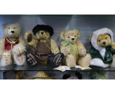 Four limited edition Mohair Hermann bears: Winter Wonderland, Green Leaves, Feng Shui and Blacksmith. UK P&amp;P Group 2 (£20