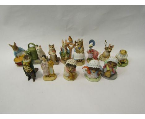 13 x mini ceramic figures including Border Fine Arts Beatrix Potter and similar including "Cecily Parsley with Cowslips" 