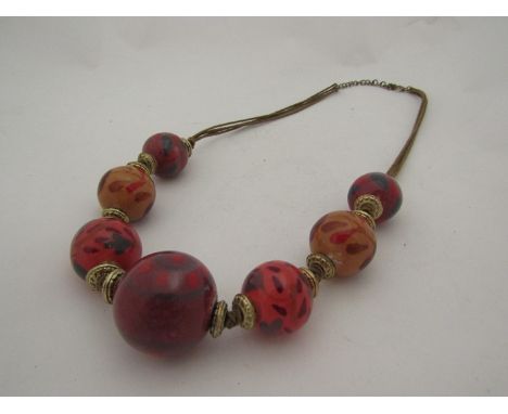 A ceramic bead necklace 