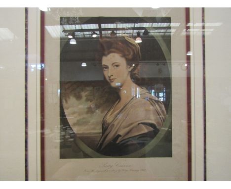 A Mezzotint portrait of the royal socialite, author and playwright Lady Craven aged 19, from the original painting in 1769 by