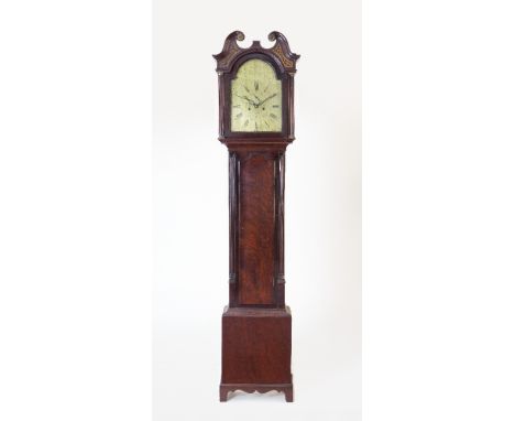 A mahogany cased longcase clock, the brass arched dial signed David Murray of Edinburgh, in a case with swan neck pediment an