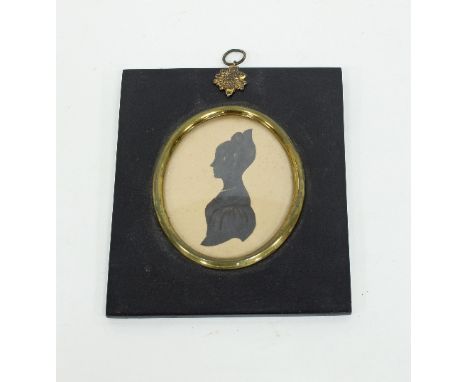 W Seville & Son/profile of a lady looking right/portrait silhouette heightened in gilt, 9.5cm x 7.5cm
