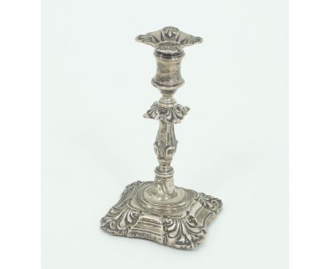 A Victorian silver taper stick, circa 1888, of 18th Century style, weighted, 12cm high /Provenance: Plas Gwyn, Anglesey