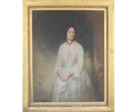 Attributed to Henry Graves/Portrait of a Lady/three-quarter length, wearing white/oil on canvas, 139.7cm x 109.25cm/Provenanc