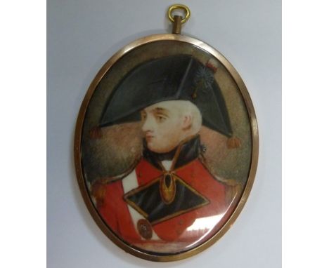 18th Century English School/Portrait Miniature of an Officer of the 64th in uniform/7.5cm x 6cm Condition Report: Not great q