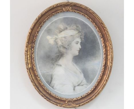 After John Downman/Portrait of Miss Dun/Portrait of Lady Elizabeth Canning/two oval prints