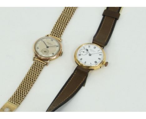 A J W Benson gentleman's 18ct gold cased wristwatch, the movement signed J W Benson, Ludgate Hill, London, the circular dial 