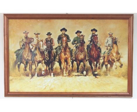 after Renato Cenaro/The Magnificent Seven/colour print, 61cm x 99cm