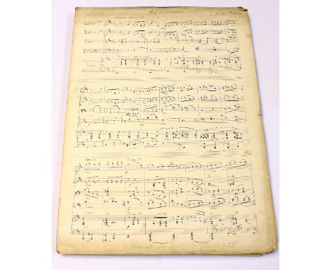 Sir Herbert Brewer (1865-1928) Auf Wiedersehen, Autographed manuscript of the version for piano quintet, 4 pages large 4to, s