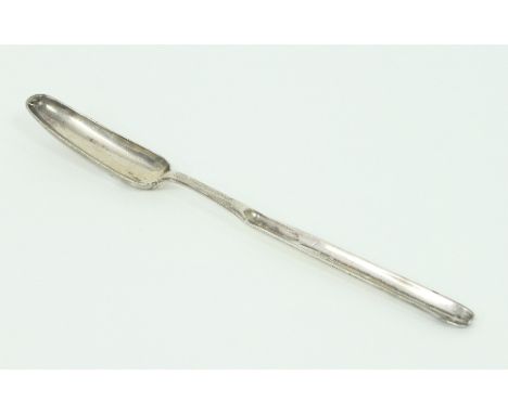 A George III silver marrow scoop, H S, London 1800, crest of Vivian/Provenance: Plas Gwyn, Anglesey