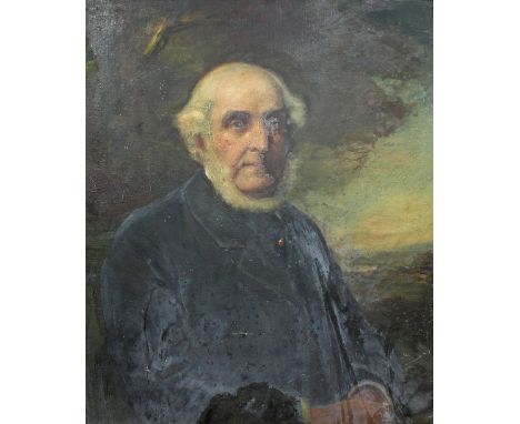 Late 19th Century School/Portrait of a Gentleman in Black Coat/oil on canvas, 75.5cm x 62.5cm /and a photograph, possibly of 
