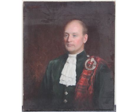 Cecil Jameson/Portrait of a Gentleman in Highland Costume/half length/oil on canvas, 76cm x 64cm